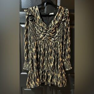 A Loves A Metallic Gold And Black Party Dress